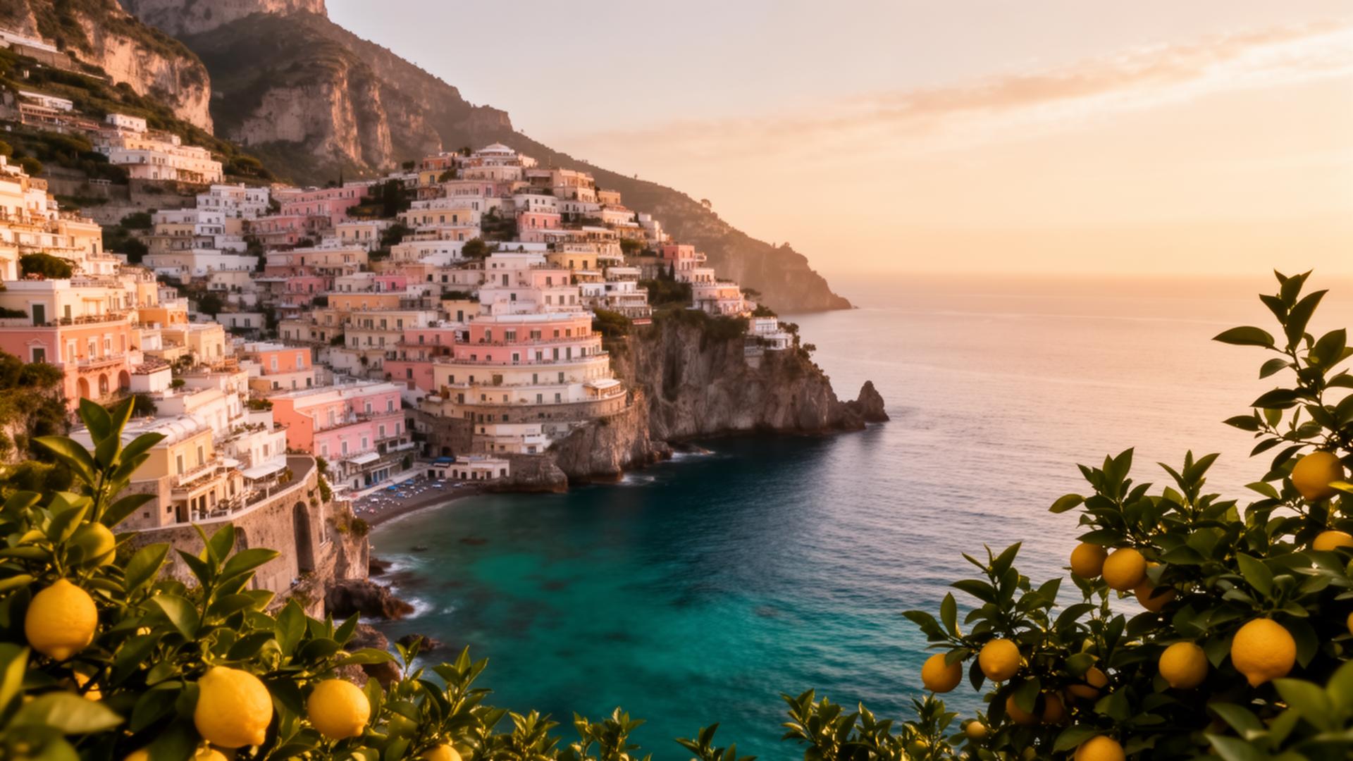 The Amalfi Coast at golden hour